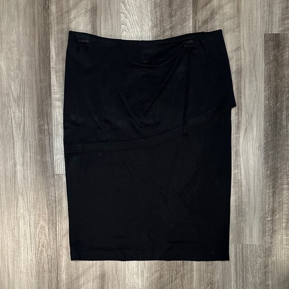 CAbi Black Overlay Pencil Skirt - 6